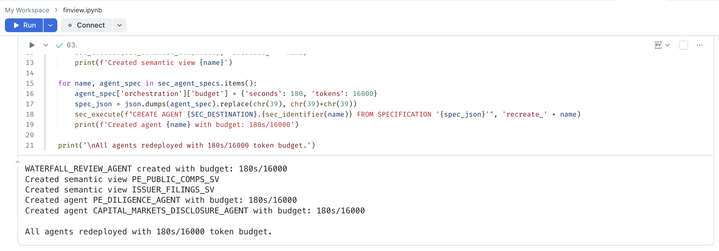 All agents in the schema