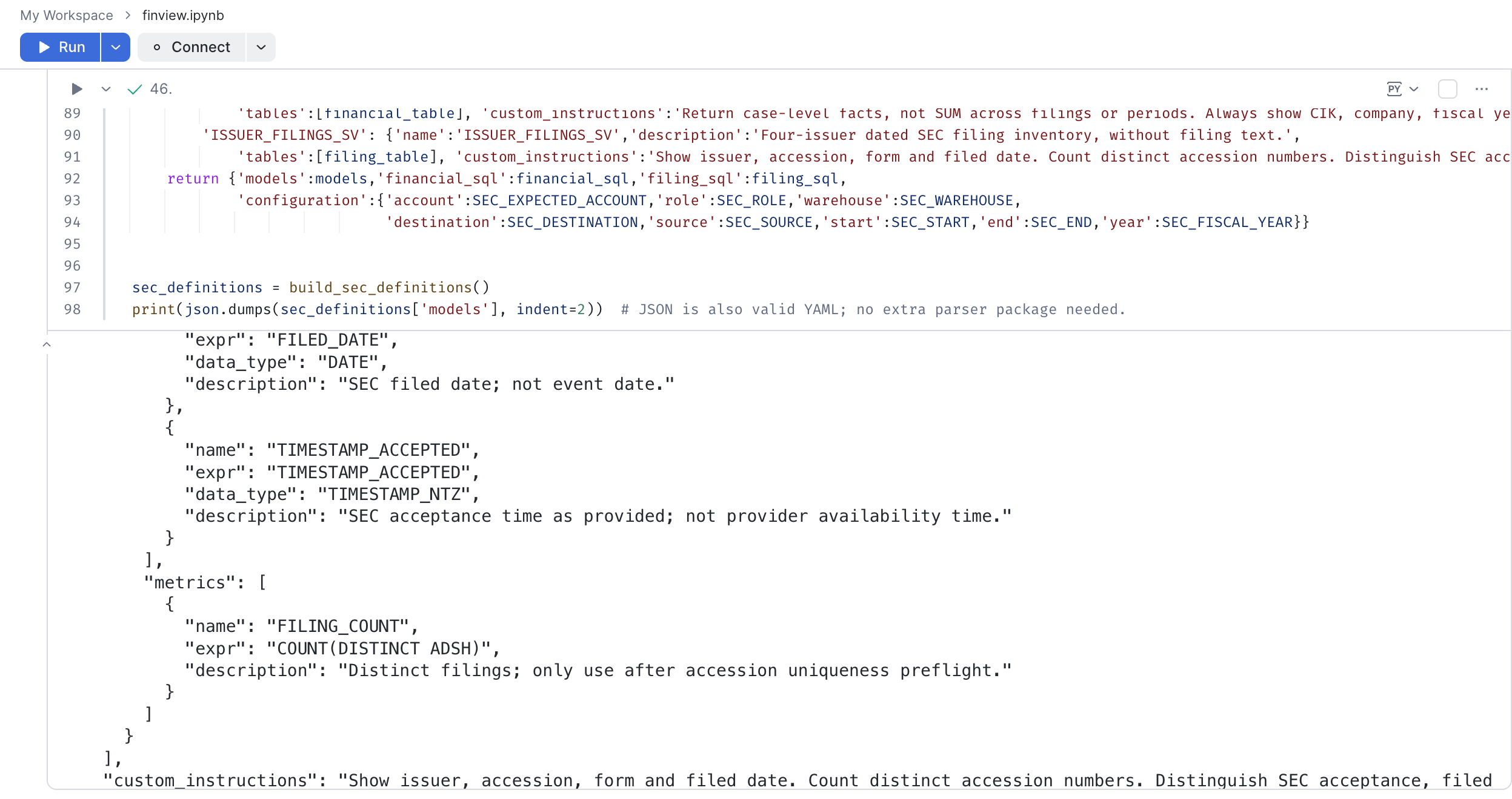 Issuer filings custom instructions