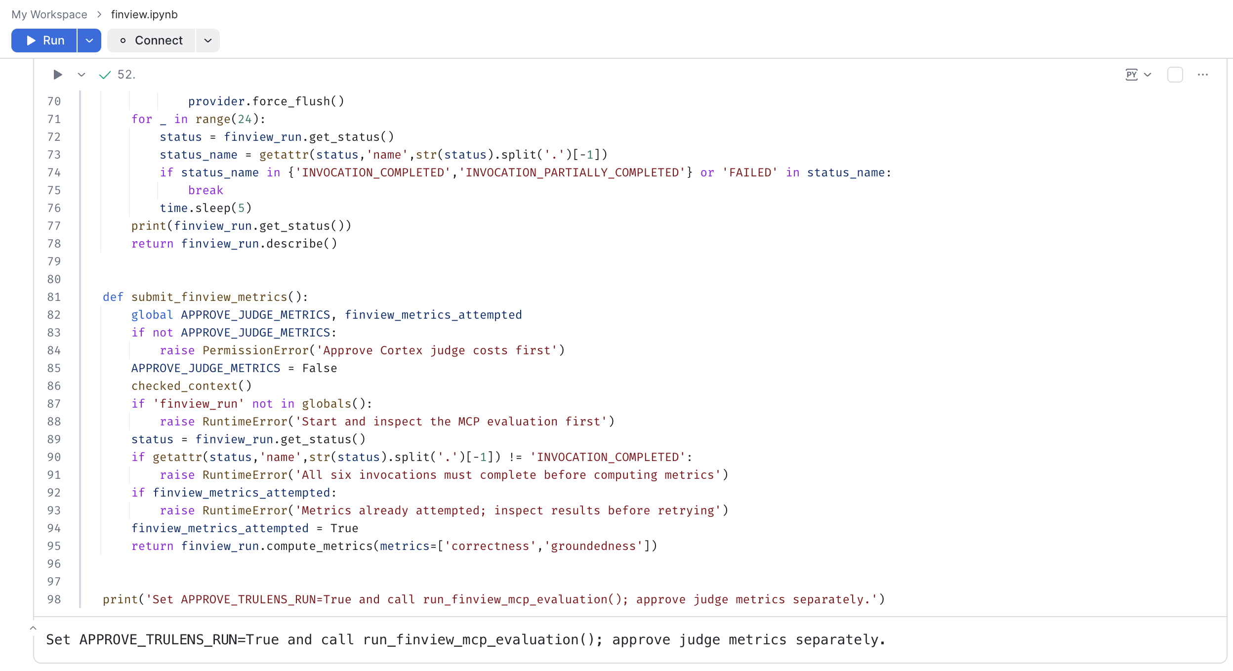 MCP judge metrics