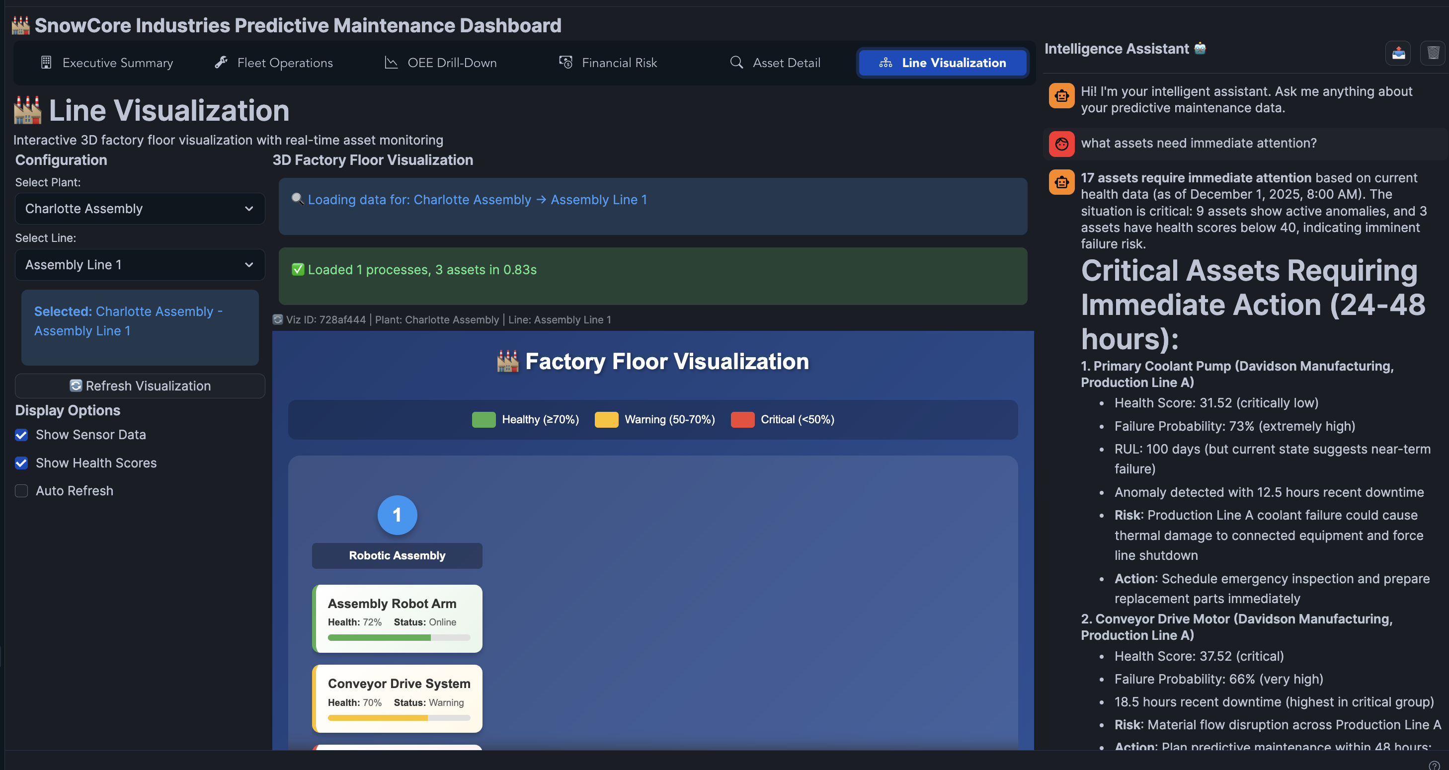 streamlit line visualization
