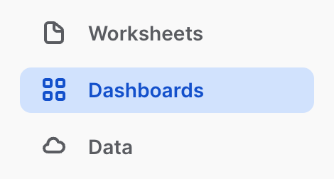 Dashboards Menu