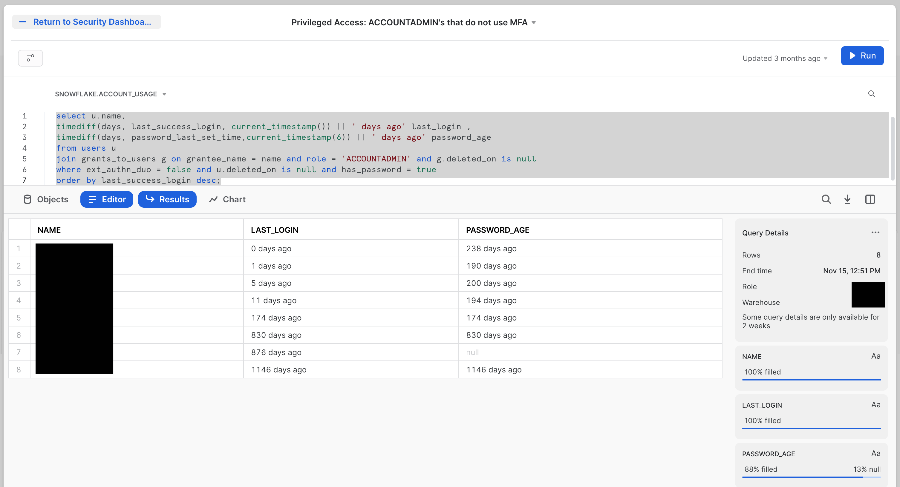 AA without MFA tile final state