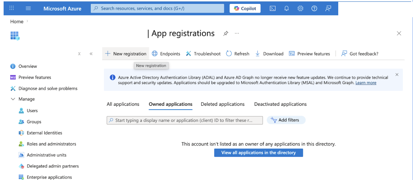 Microsoft Entra ID — App registrations