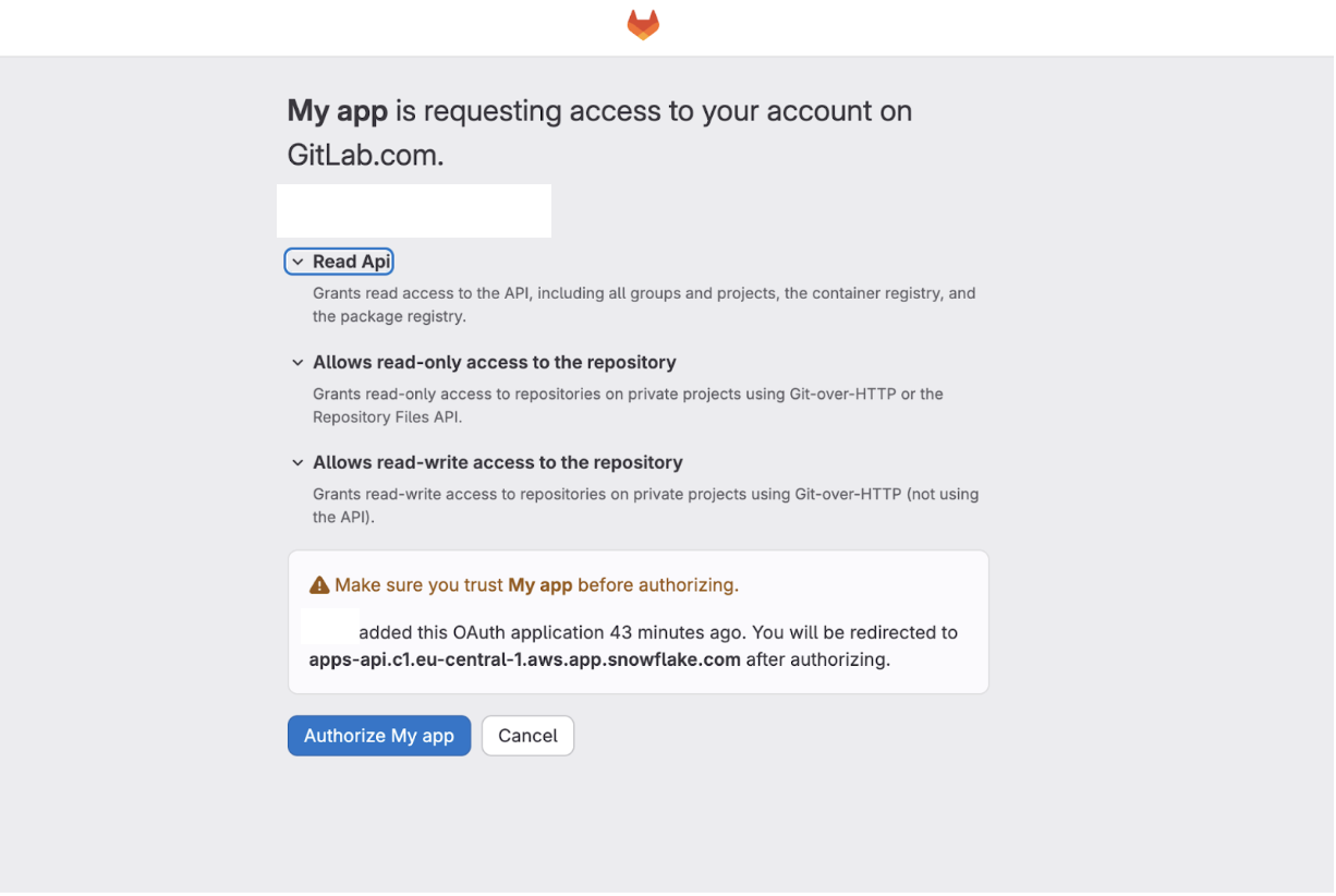 GitLab authorize Snowflake