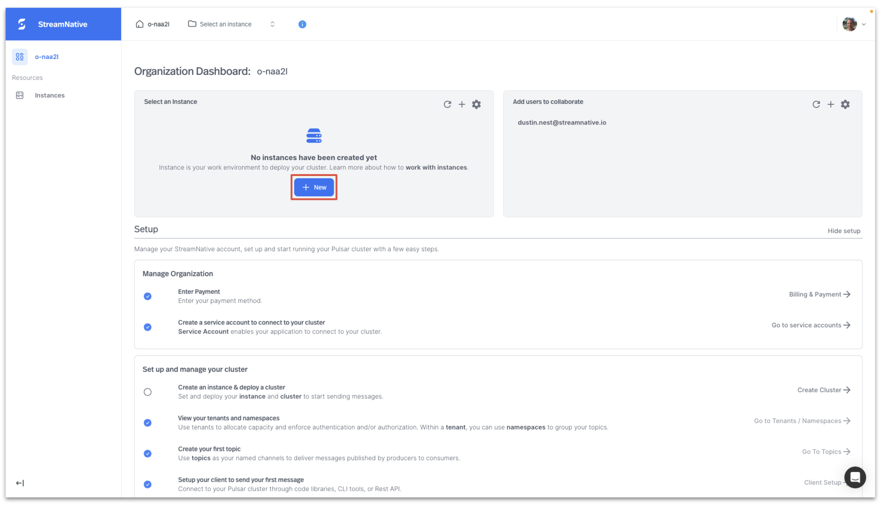 Create StreamNative Instance