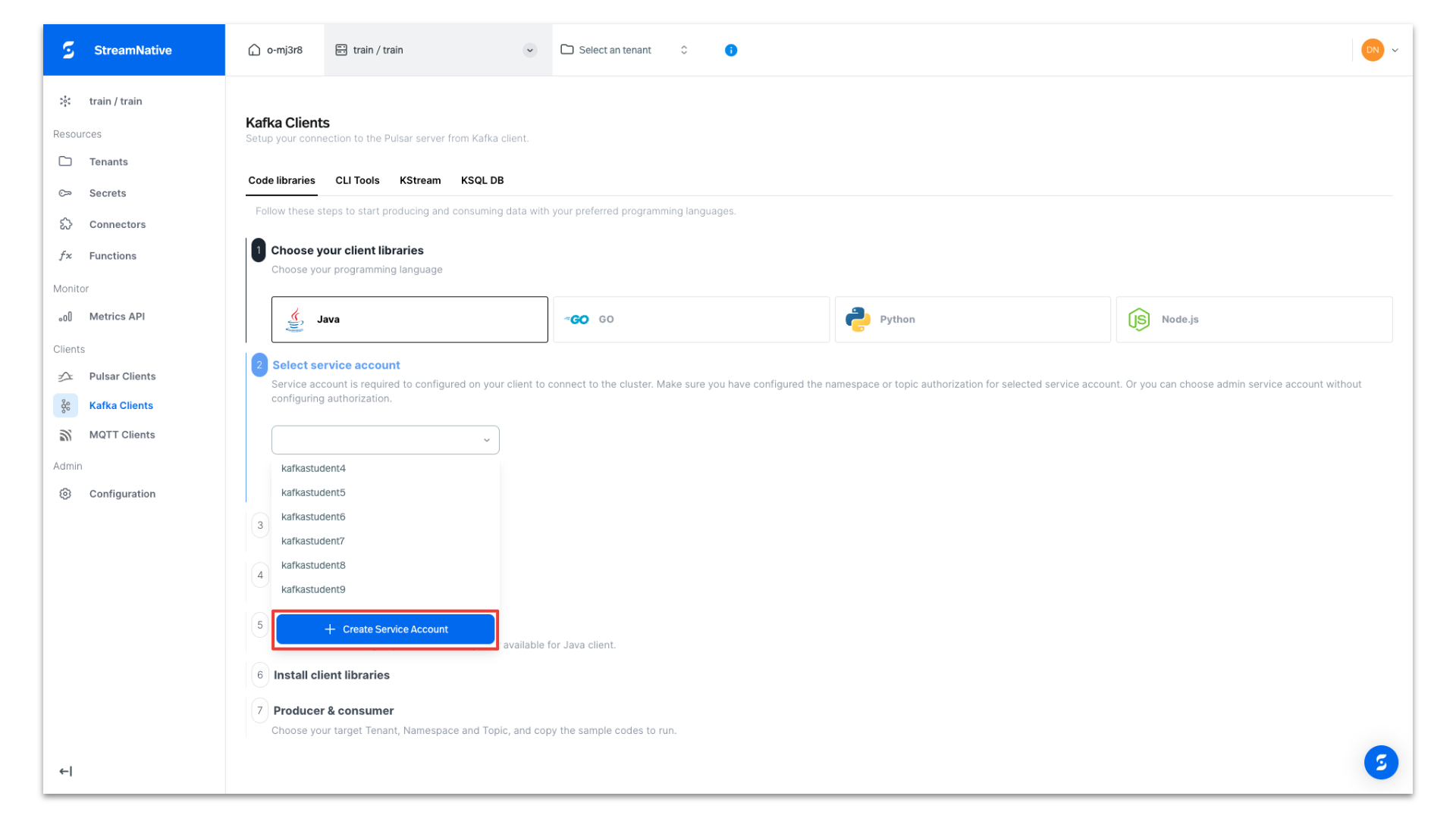 Create Service Account