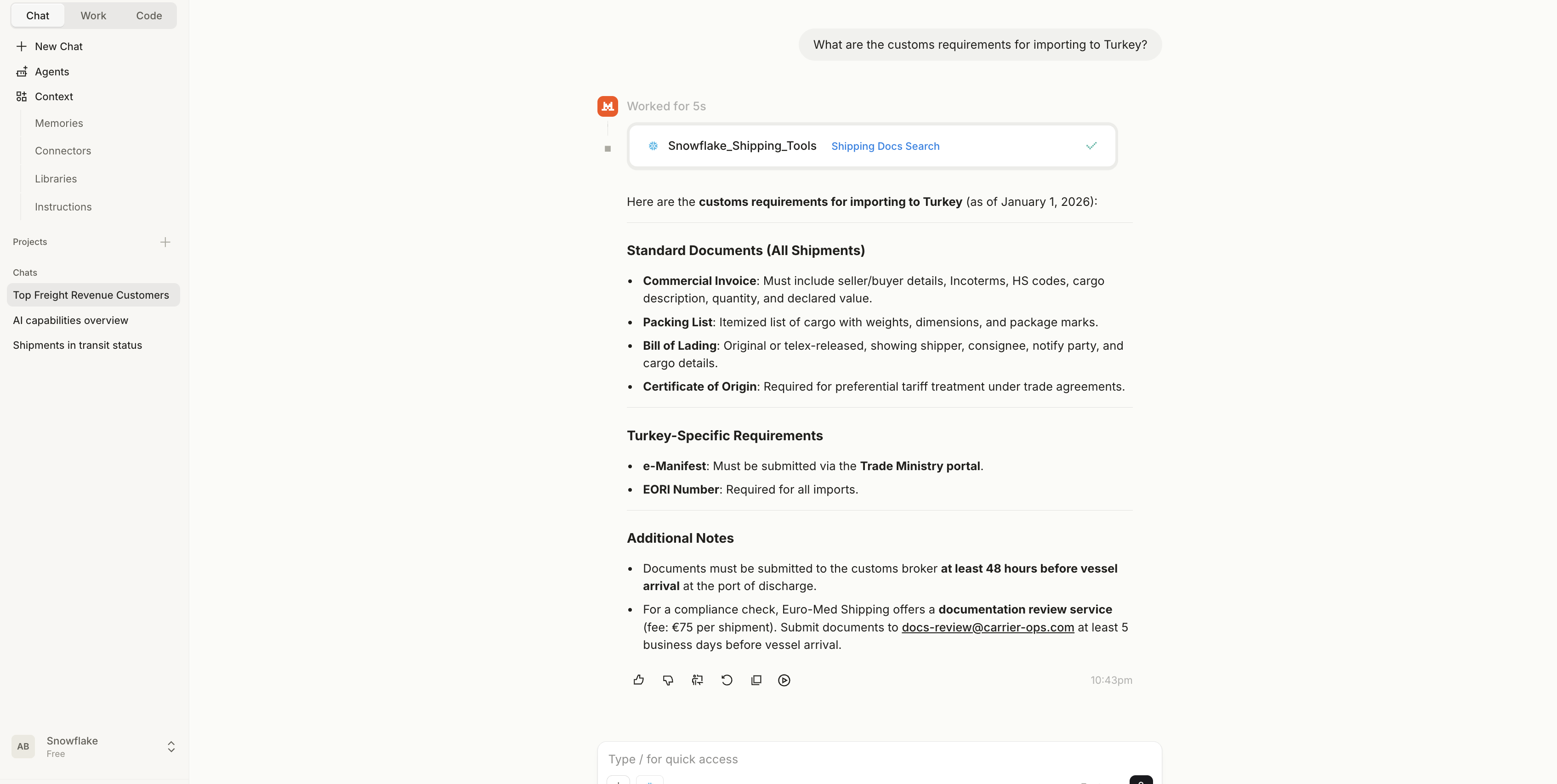 Search query - customs requirements