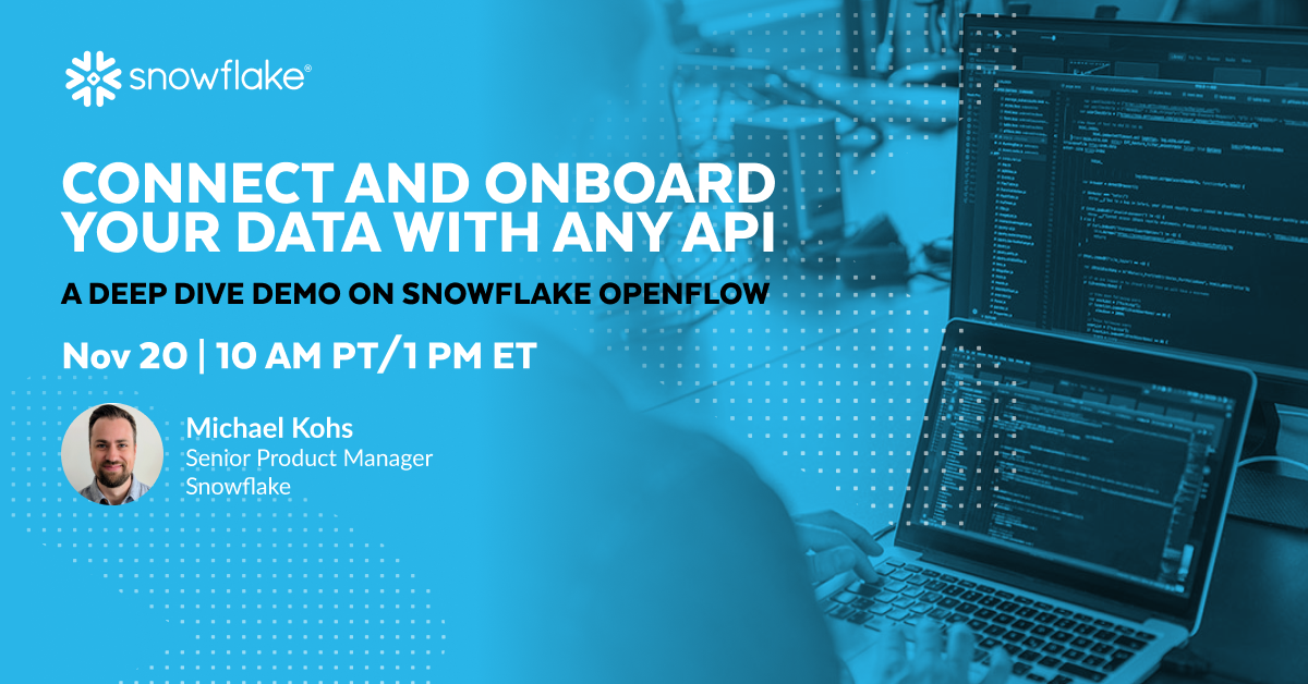 Snowflake Live Demo | Connect and Onboard Your Data with Any API