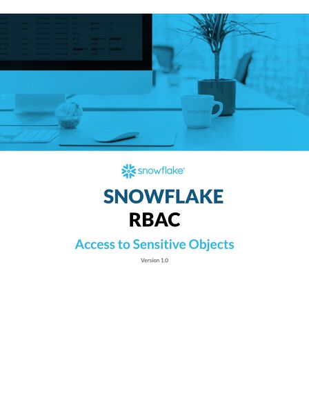 Snowflake Pattern - Security - Access to Sensitive Objects