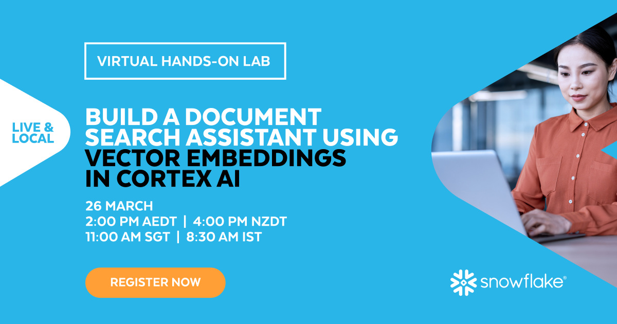 Query Builder Cortex Virtual Hands-on Lab: Build A Document Search Assistant using Vector ...