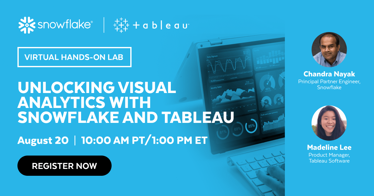 Virtual Hands-on Lab: Unlocking Visual Analytics with Snowflake and ...