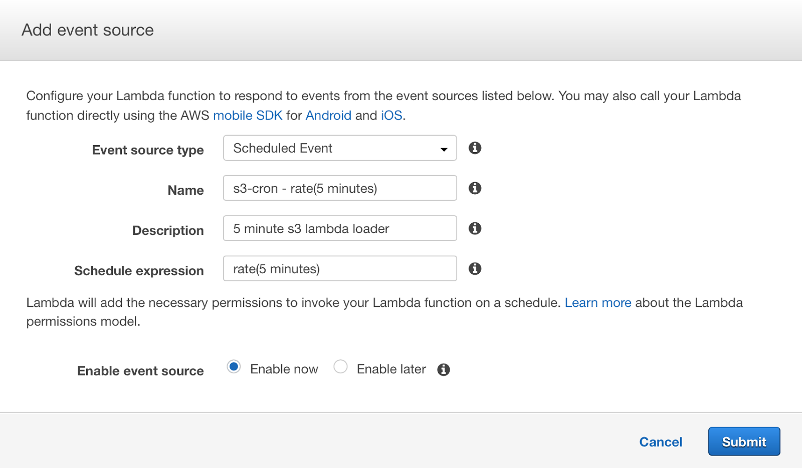 AWS Lambda Console